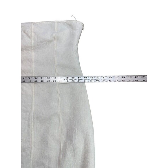 Zara Size XL Strapless Midi Sheath Dress Back Slit Textured Cream New 6929/311 - Picture 12 of 12